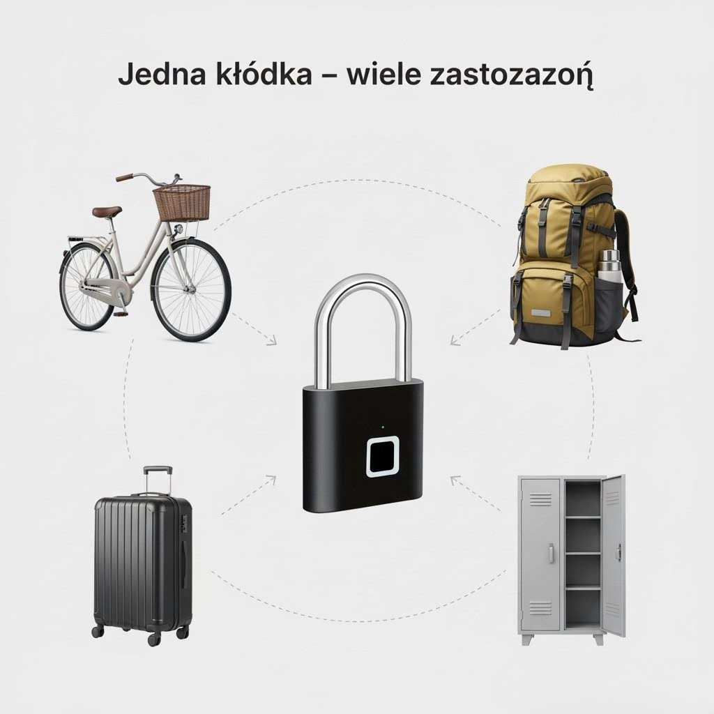 Smart kłódka z odciskiem palca – 0,3 s 🔒