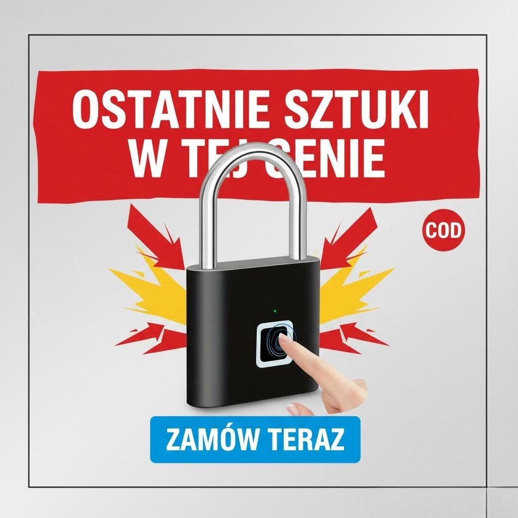 Smart kłódka z odciskiem palca – 0,3 s 🔒